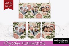 Flowers Photo Mug Wrap PNG - Vintage Floral Picture Frame Product Image 1
