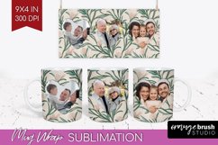 Flowers Photo Mug Wrap PNG - Vintage Floral Picture Frame Product Image 1