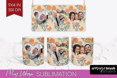 Flowers Photo Mug Wrap PNG - Vintage Floral Picture Frame Product Image 1