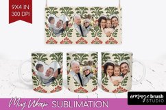 Flowers Photo Mug Wrap PNG - Vintage Floral Picture Frame Product Image 1