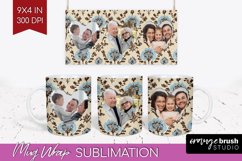 Flowers Photo Mug Wrap PNG - Vintage Floral Picture Frame Product Image 1