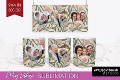 Flowers Photo Mug Wrap PNG - Vintage Floral Picture Frame Product Image 1