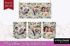 Flowers Photo Mug Wrap PNG - Vintage Floral Picture Frame Product Image 1