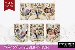 Flowers Photo Mug Wrap PNG - Vintage Floral Picture Frame Product Image 1
