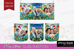 Stained Glass Photo Mug Wrap PNG - Flowers Picture Frame Mug Product Image 1