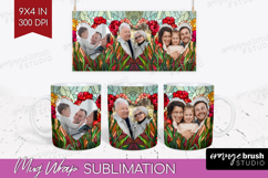 Stained Glass Photo Mug Wrap PNG - Flowers Picture Frame Mug Product Image 1