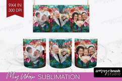 Stained Glass Photo Mug Wrap PNG - Flowers Picture Frame Mug Product Image 1