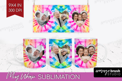 Tie Dye Photo Mug Wrap PNG - Rainbow Picture Frame Mug Product Image 1