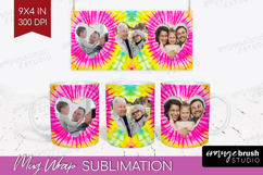 Tie Dye Photo Mug Wrap PNG - Rainbow Picture Frame Mug Product Image 1