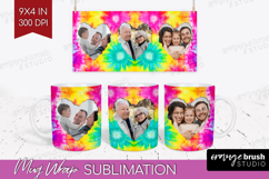 Tie Dye Photo Mug Wrap PNG - Rainbow Picture Frame Mug Product Image 1