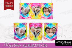 Tie Dye Photo Mug Wrap PNG - Rainbow Picture Frame Mug Product Image 1