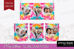 Tie Dye Photo Mug Wrap PNG - Rainbow Picture Frame Mug Product Image 1