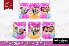 Tie Dye Photo Mug Wrap PNG - Rainbow Picture Frame Mug Product Image 1