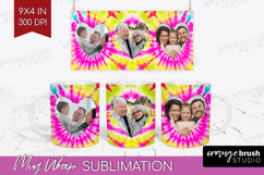 Tie Dye Photo Mug Wrap PNG - Rainbow Picture Frame Mug Product Image 1