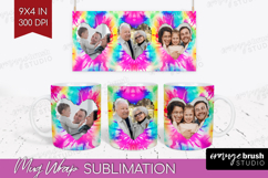 Tie Dye Photo Mug Wrap PNG - Rainbow Picture Frame Mug Product Image 1