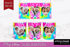 Tie Dye Photo Mug Wrap PNG - Rainbow Picture Frame Mug Product Image 1