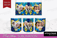 Stained Glass Photo Mug Wrap PNG - Flowers Picture Frame Mug Product Image 1