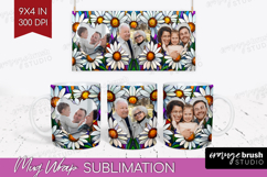 Stained Glass Photo Mug Wrap PNG - Flowers Picture Frame Mug Product Image 1