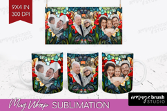 Stained Glass Photo Mug Wrap PNG - Flowers Picture Frame Mug Product Image 1