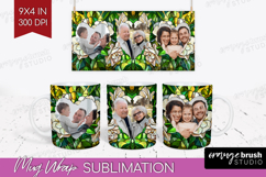 Stained Glass Photo Mug Wrap PNG - Flowers Picture Frame Mug Product Image 1
