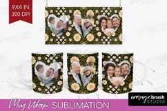 Folk Flowers Photo Mug Wrap PNG - Floral Picture Frame Mug Product Image 1