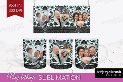Folk Flowers Photo Mug Wrap PNG - Floral Picture Frame Mug Product Image 1