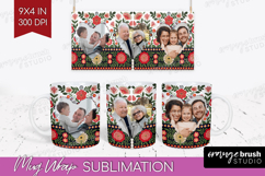 Folk Flowers Photo Mug Wrap PNG - Floral Picture Frame Mug Product Image 1