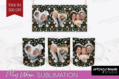 Folk Flowers Photo Mug Wrap PNG - Floral Picture Frame Mug Product Image 1