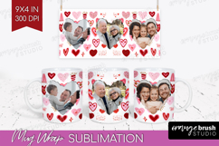 Heart Pattern Photo Mug Wrap PNG - Valentines Day Picture Product Image 1
