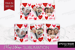 Heart Pattern Photo Mug Wrap PNG - Valentines Day Picture Product Image 1