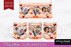 Heart Pattern Photo Mug Wrap PNG - Valentines Day Picture Product Image 1