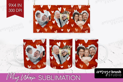 Heart Pattern Photo Mug Wrap PNG - Valentines Day Picture Product Image 1