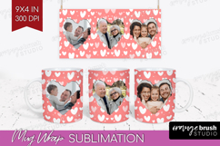 Heart Pattern Photo Mug Wrap PNG - Valentines Day Picture Product Image 1