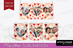 Heart Pattern Photo Mug Wrap PNG - Valentines Day Picture Product Image 1