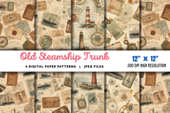 Old Steamship Trunk Stickers JPG Product Image 1