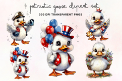 Patriotic Goose Clipart PNG Product Image 1