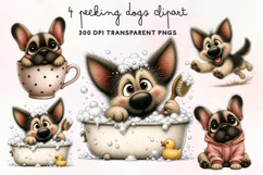 Peeking Dogs Clipart PNG Product Image 1