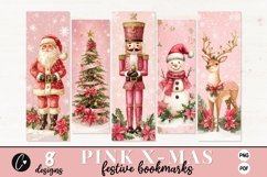 Pink Christmas Printable Bookmarks Product Image 1