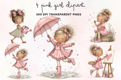 Pink Girl Clipart PNG Product Image 1