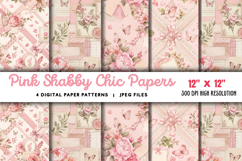 Pink Shabby Chic Papers JPG Product Image 1