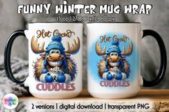 Cute Winter Animals Mag Wrap, Hot Cocoa Mug Wrap PNG Product Image 1