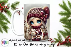 Christmas Coffee Mug Wrap, Christmas Baby Gnome, Cute Doll Product Image 1