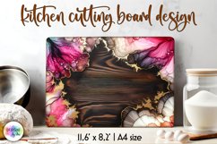 Abstract Cutting Board, Alcohol Ink Wooden Cutting Board Product Image 1