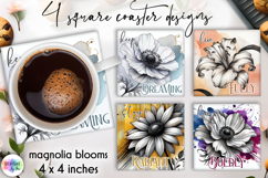 Floral Motivational Coaster Designs, Inspirational Quotes Product Image 1