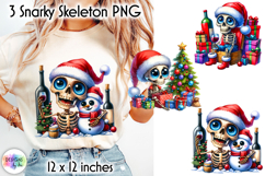 Funny Christmas Clipart, Skeleton Santa PNG, Merry Christmas Product Image 1