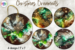 Christmas Ornaments Sublimation, Alcohol Ink Ornaments Product Image 1