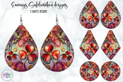St. Patrick’s Day Earrings Sublimation, Lucky Clover Art Product Image 1