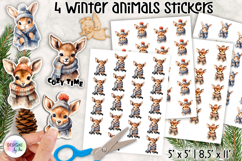 Winter Animals Stickers, Cozy Animals Stickers Product Image 1