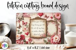 Vintage Valentines Cutting Board Design | Love Message Print Product Image 1
