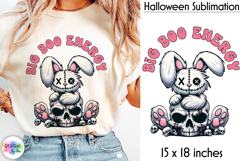 Boo Energy Voodoo Skull PNG, Halloween Sublimation Product Image 1